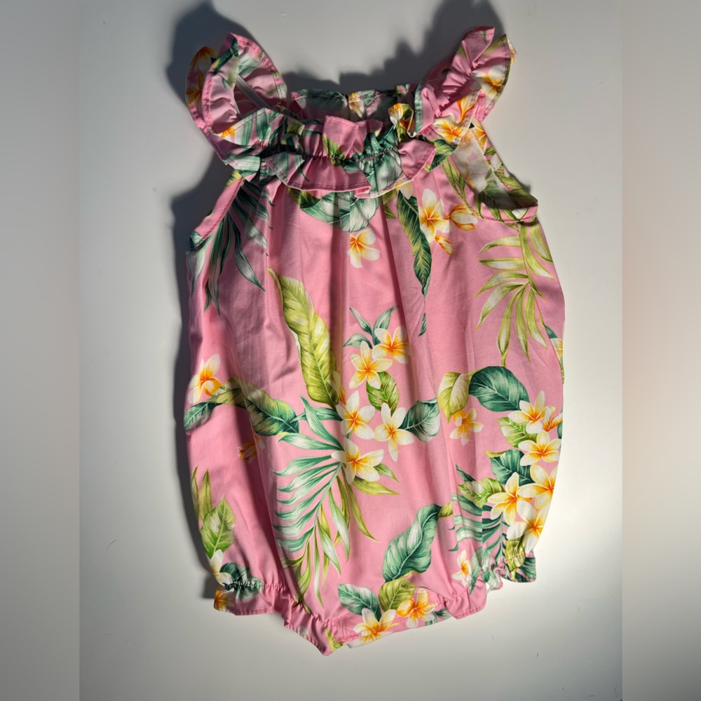 Hawaiian Pink Floral bubble 6m